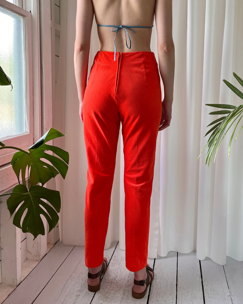 60s Orange Corduroy Pants - Lucky Vintage