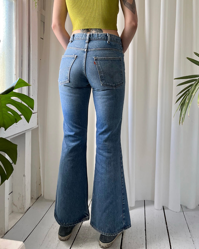 70s Levi's Orange Tab Bellbottom Jeans - Lucky Vintage