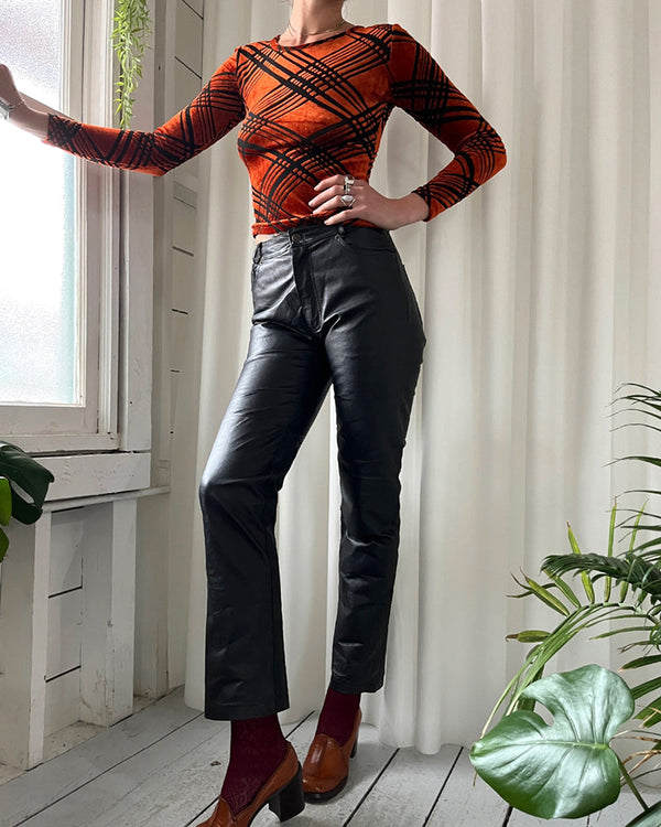 80s Black Leather Pants