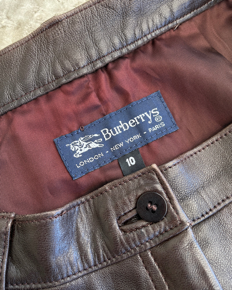 80s Burberry Leather Pants - Lucky Vintage