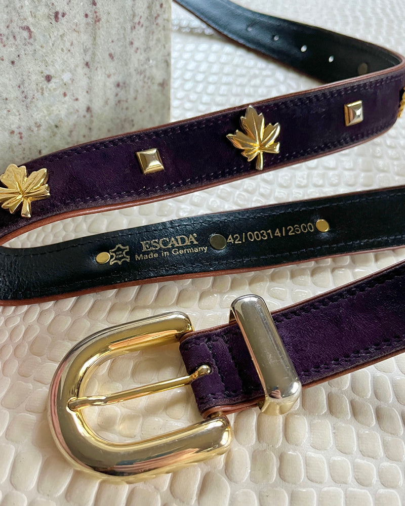 Een goede vriend Flitsend totaal 90s Escada Studded Maple Leaf Belt - Lucky Vintage