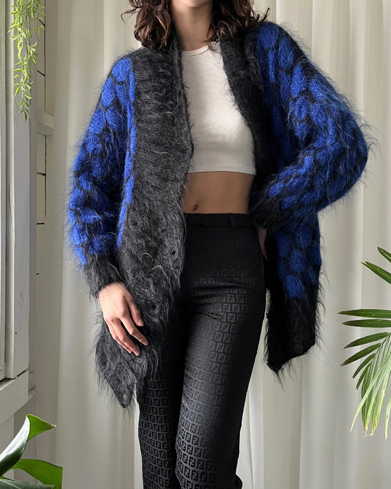 90s Shaggy Mohair Cardigan - Lucky Vintage