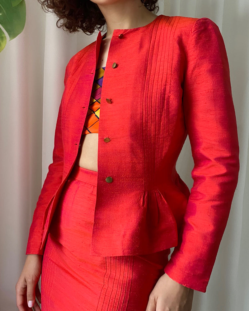 60s Marimekko Silk Suit - Lucky Vintage