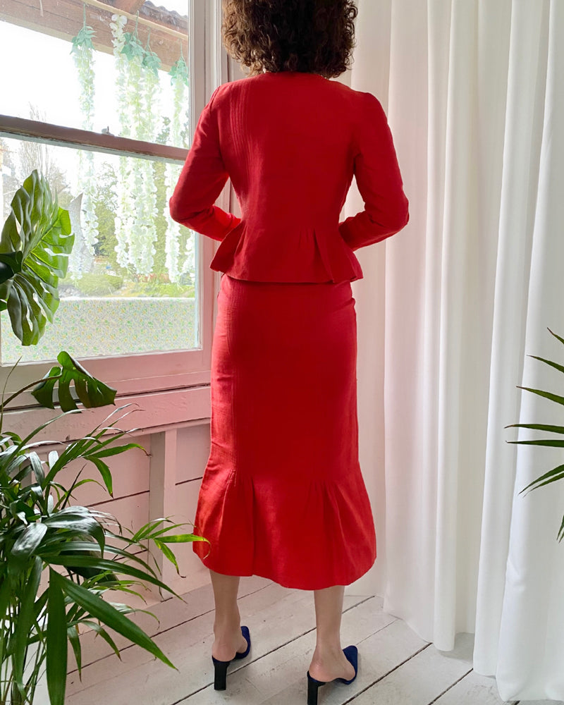 60s Marimekko Silk Suit - Lucky Vintage