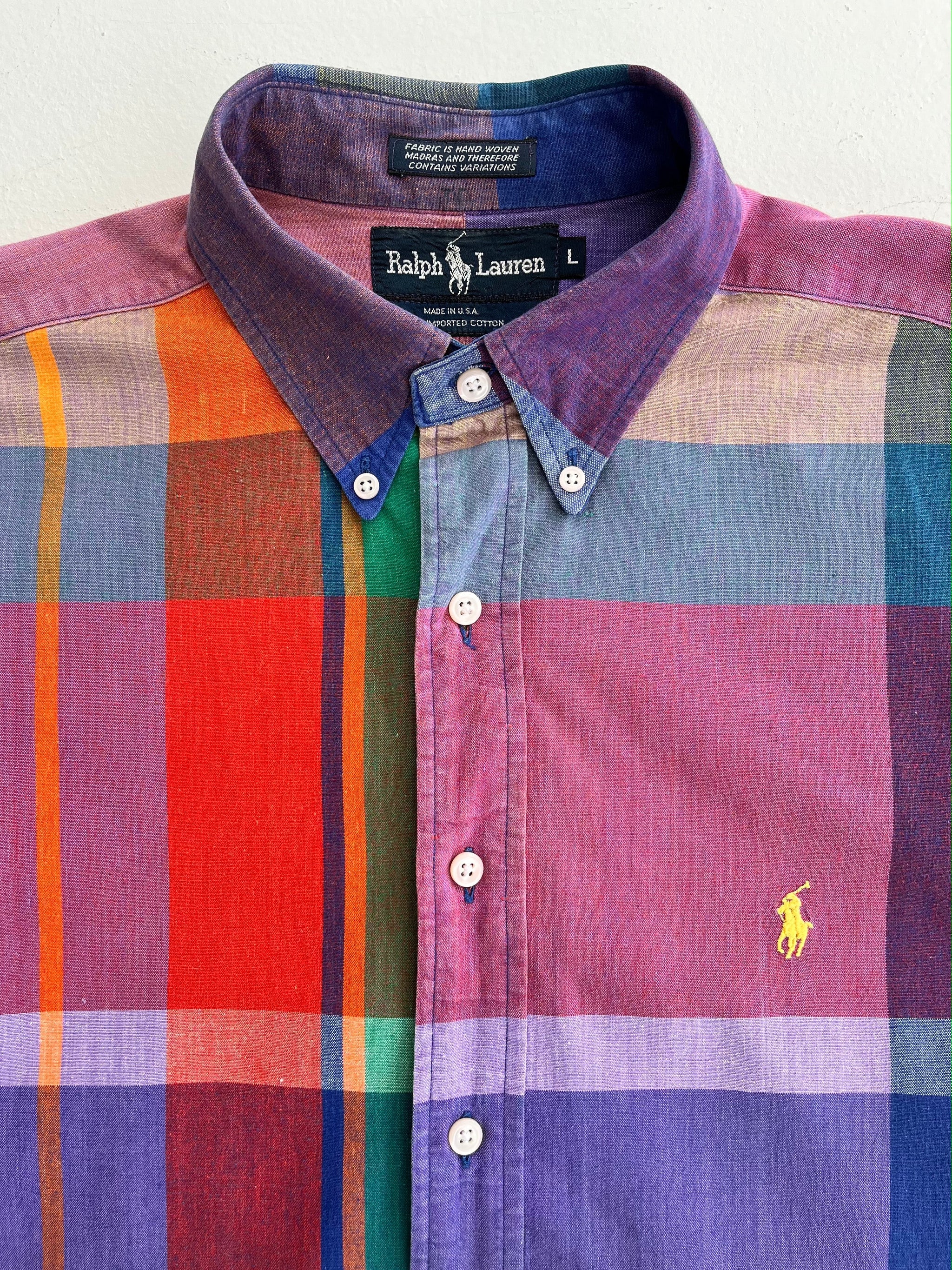 Toegepast pindas Verslaving 80s Ralph Lauren Plaid Shirt - Lucky Vintage