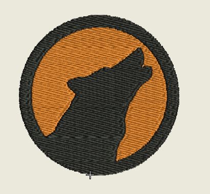 Wolf Howling Orange Background Round Embroidered Patch - EH Patches