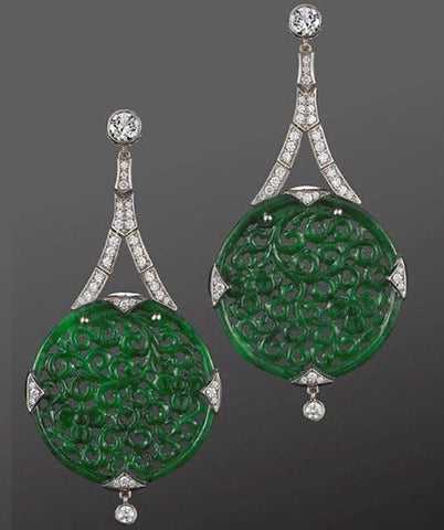 Jessica Chastain green jade earrings