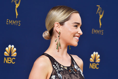 Emilia Clarke’s jade earrings look at Emmy's