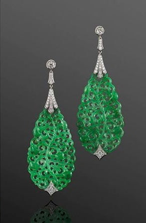 sculptured jade earrings