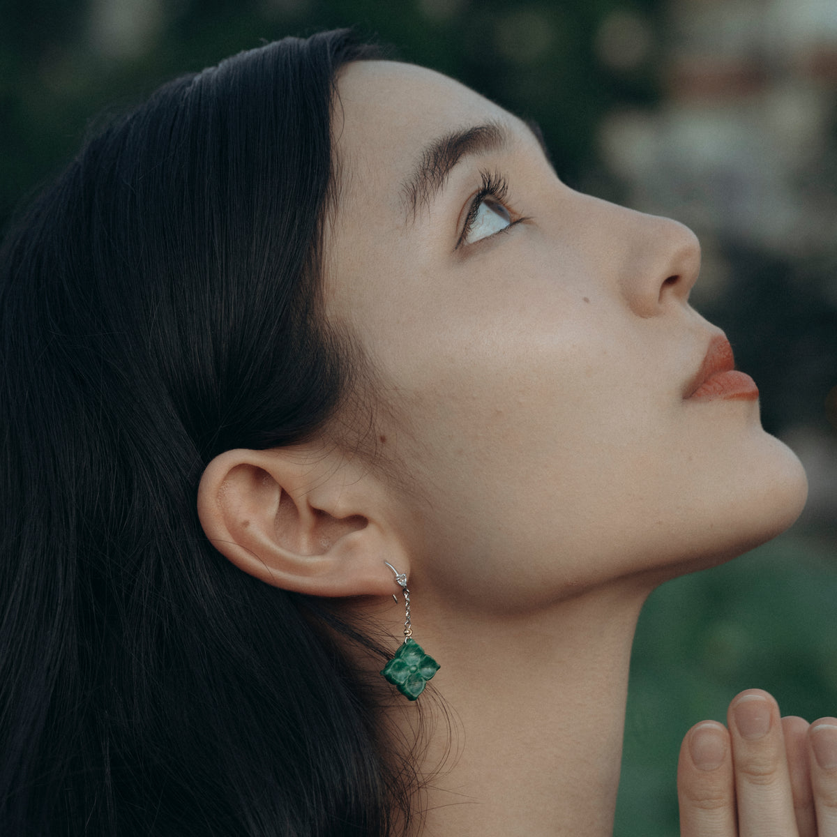 Green Jade_four seasons earrings flowers