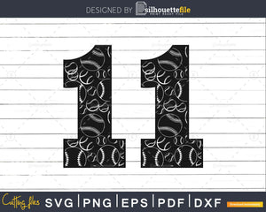 Baseball jersey numbers 6 svg PNG dxf eps cut Printable craft file