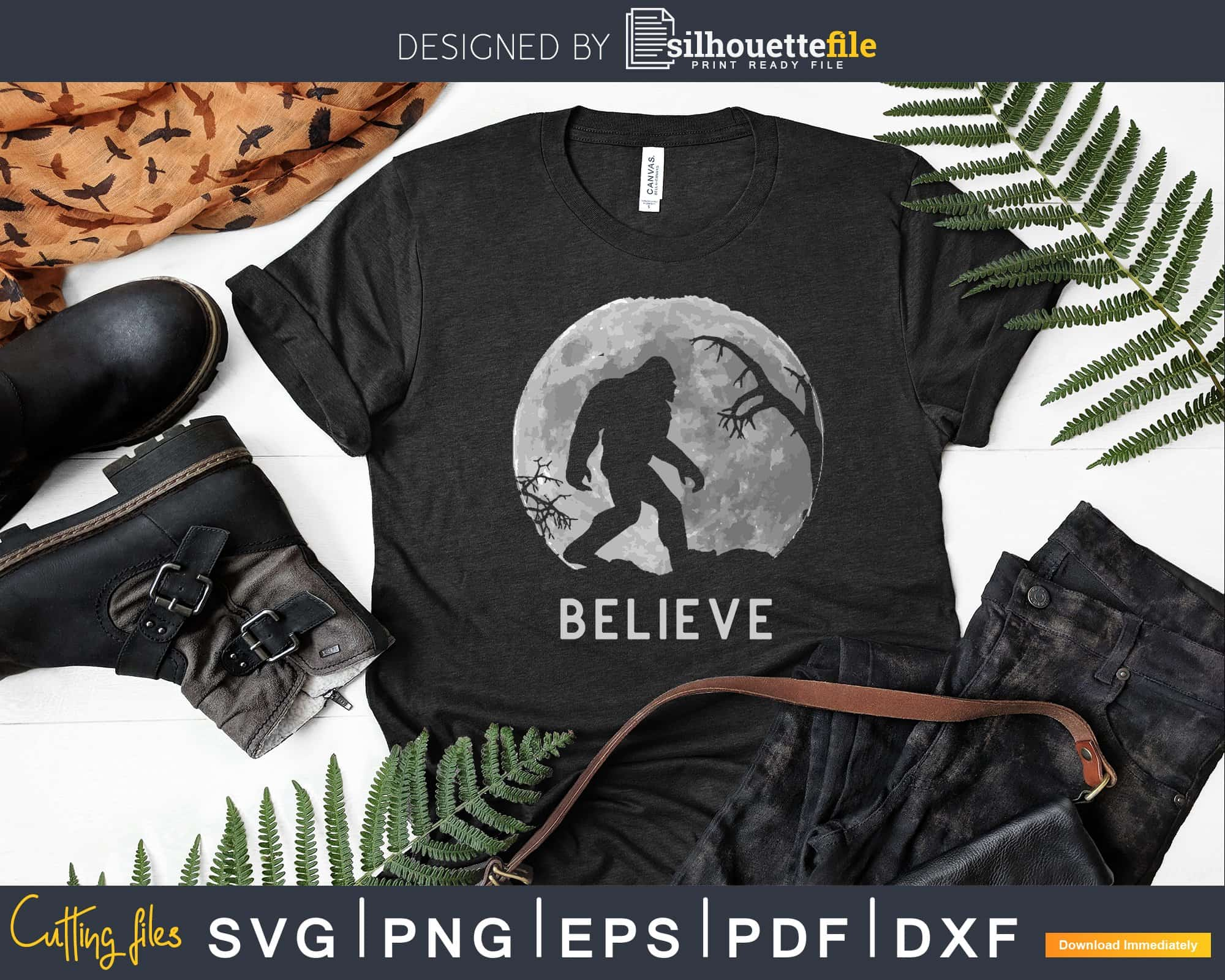 Believe In Pizza Funny Sassy Sasquatch, Bigfoot Cryptid Yeti Yowi