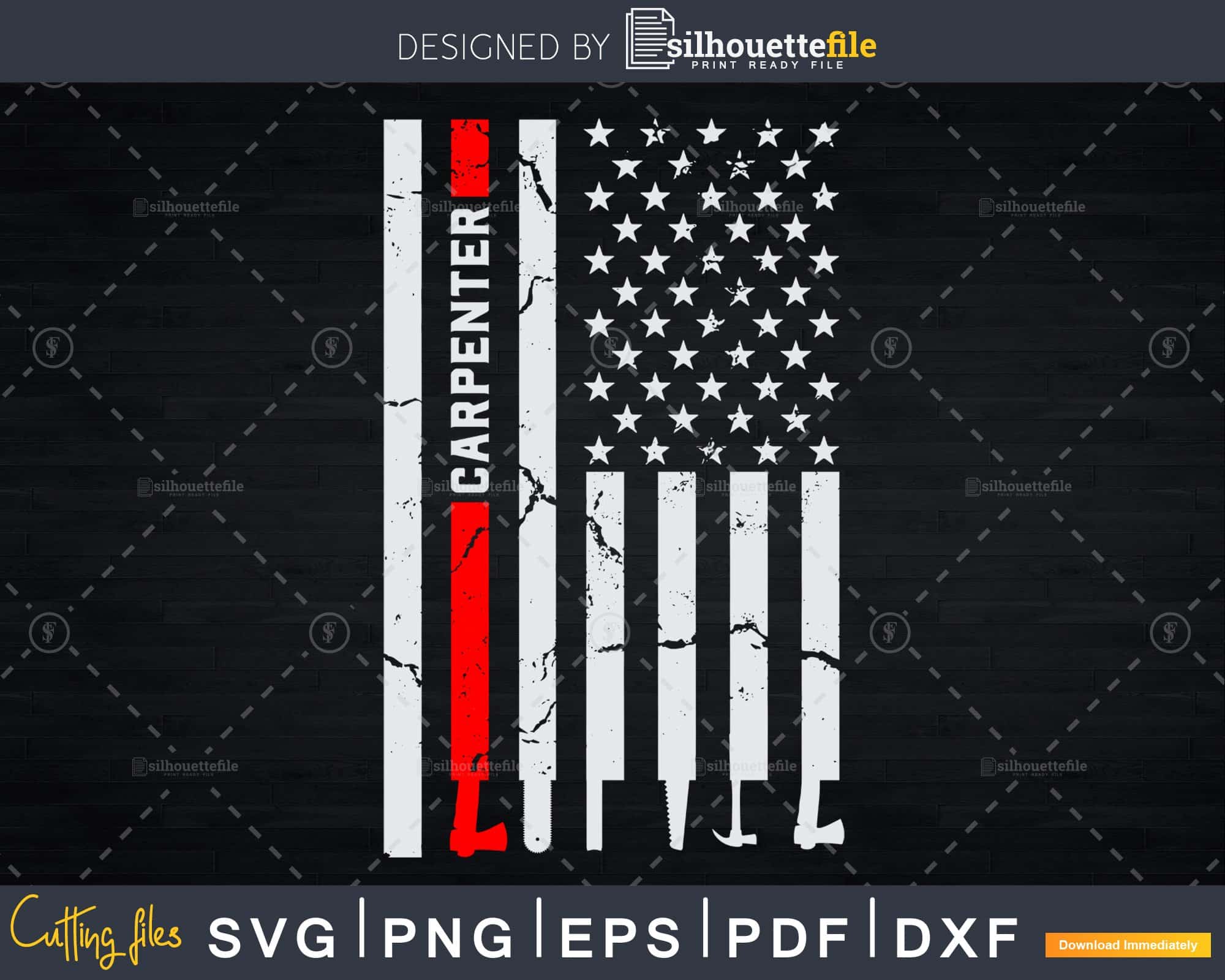 Download Carpenter Patriotic American Flag 4th Of July Svg Cricut Cut Files