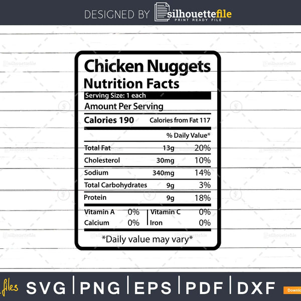 Chicken Nuggets Nutrition Facts Funny Thanksgiving Christmas