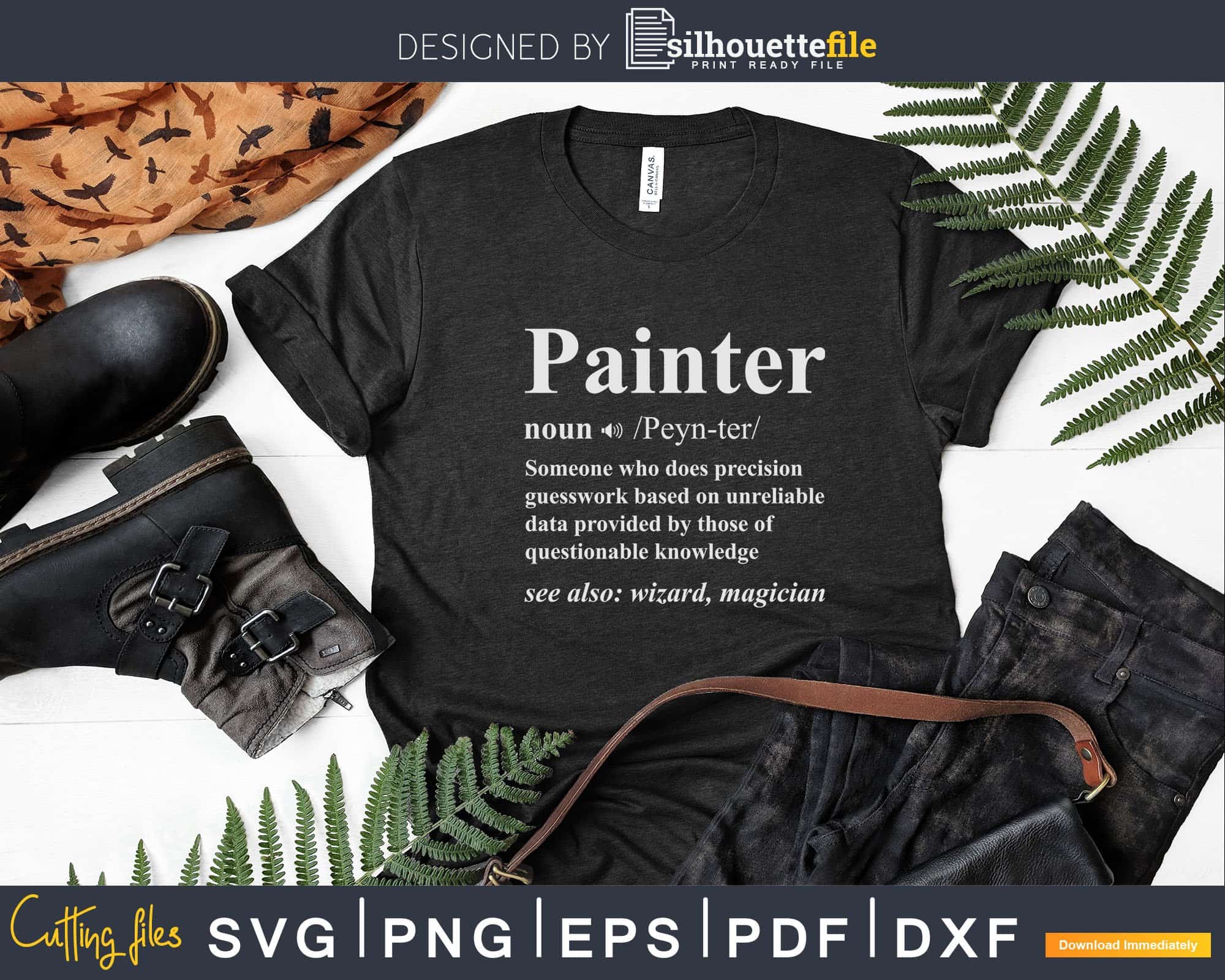Paint Brush SVG File vector Images Clipart painting SVG Image Painter  Silhouette Eps, Png ,dxf clip Art Paint Brush Logo 