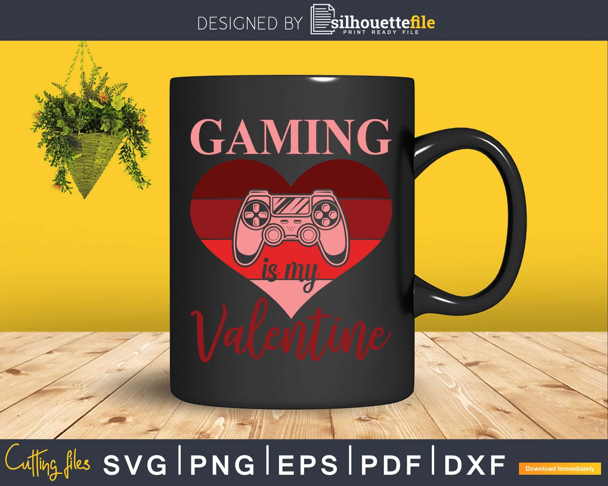 V is for Video games Valentines Day Gaming SVG Digital Cutting