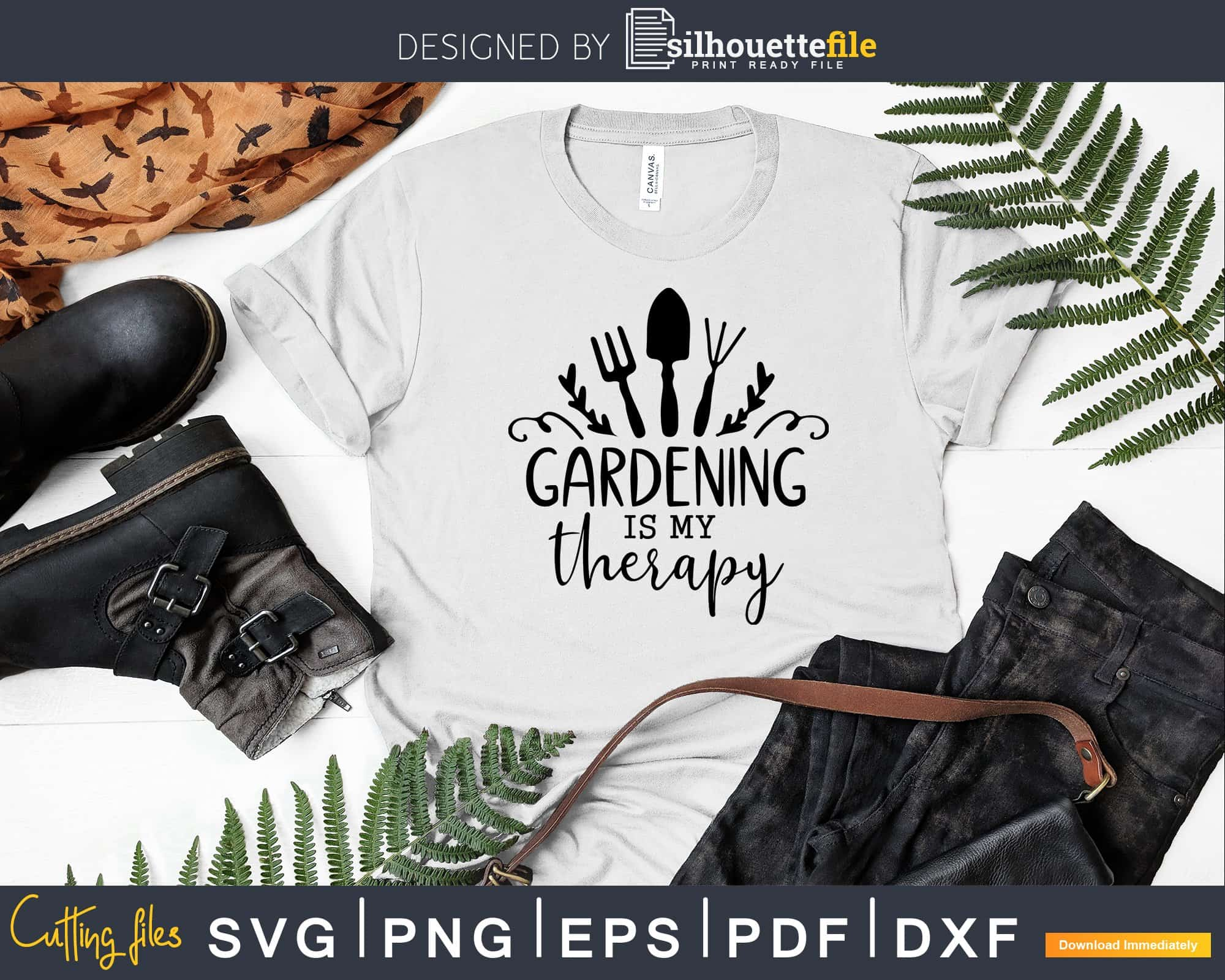 Download Gardening Is My Therapy Svg For Cricut Cut File Flower Silhouette Cameo Garden Shirt Svg Plant Svg Garden Svg Gardener Svg Vector Scrapbooking Papercraft Kromasol Com