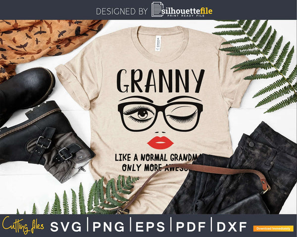 Download Granny Like A Normal Grandma Face Glasses Winked Eye Svg Cut File Silhouettefile