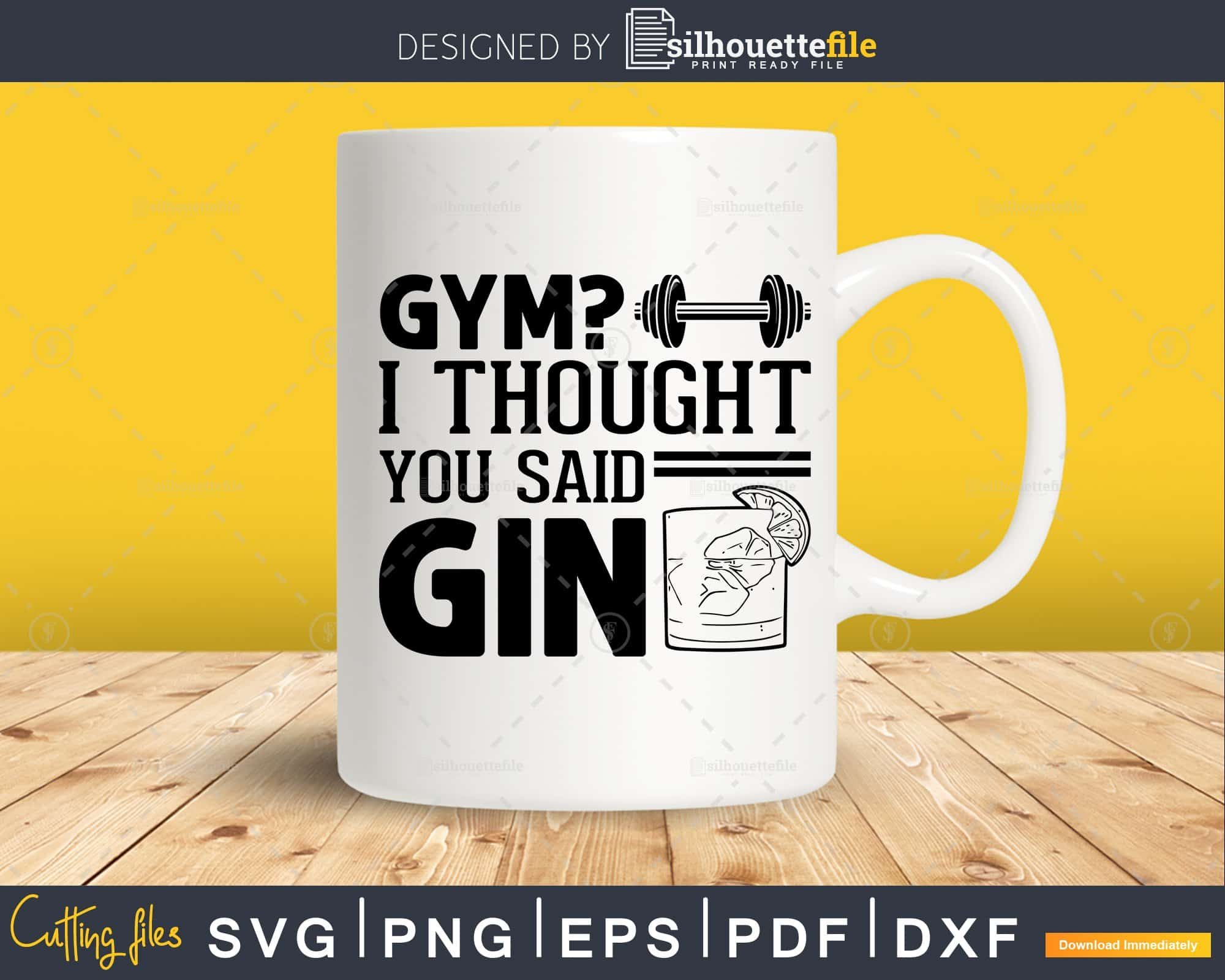 Gym I thought you said Gin stock vector. Illustration of card