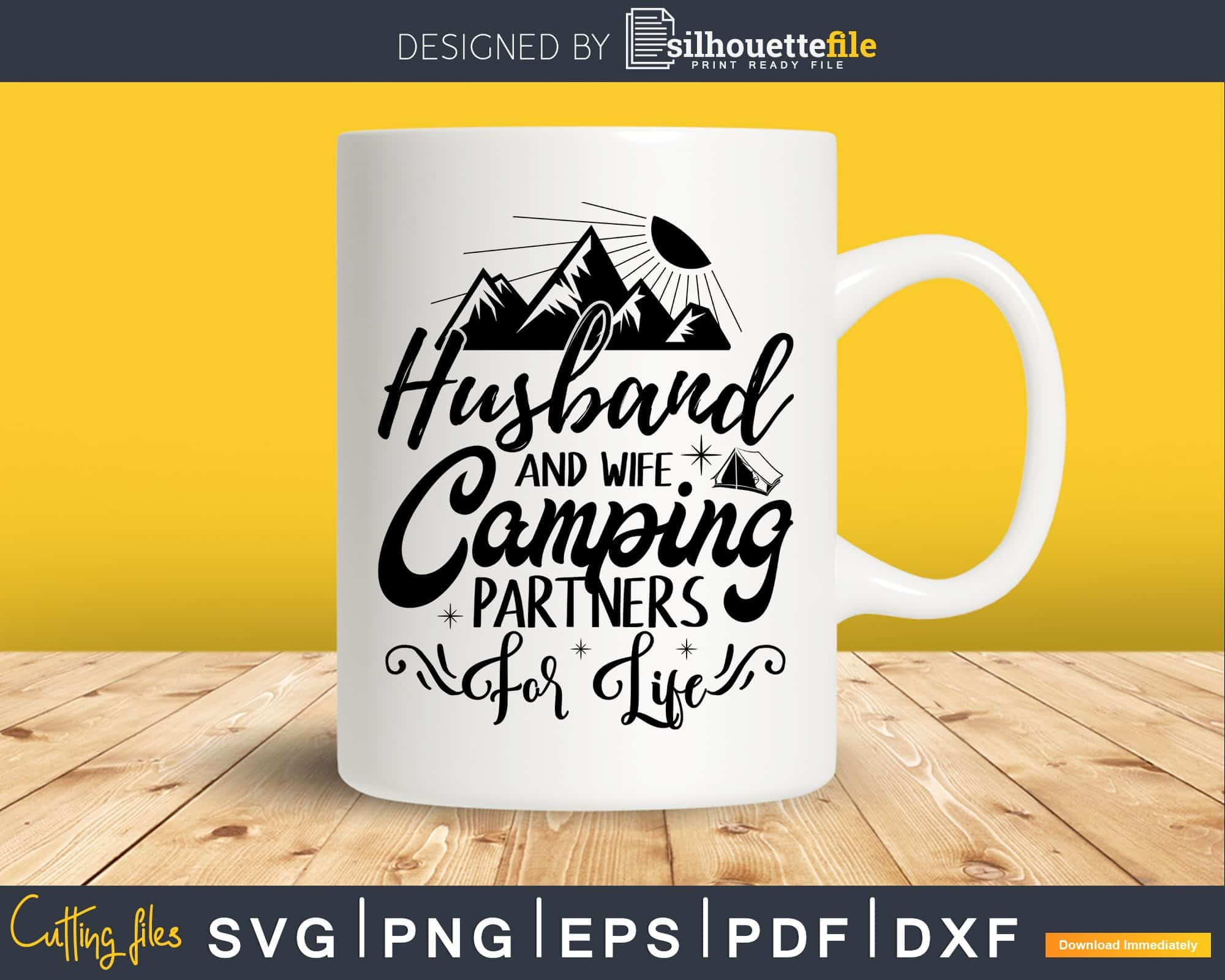 Husband and Wife Camping Partners For Life Camping Dish Towel