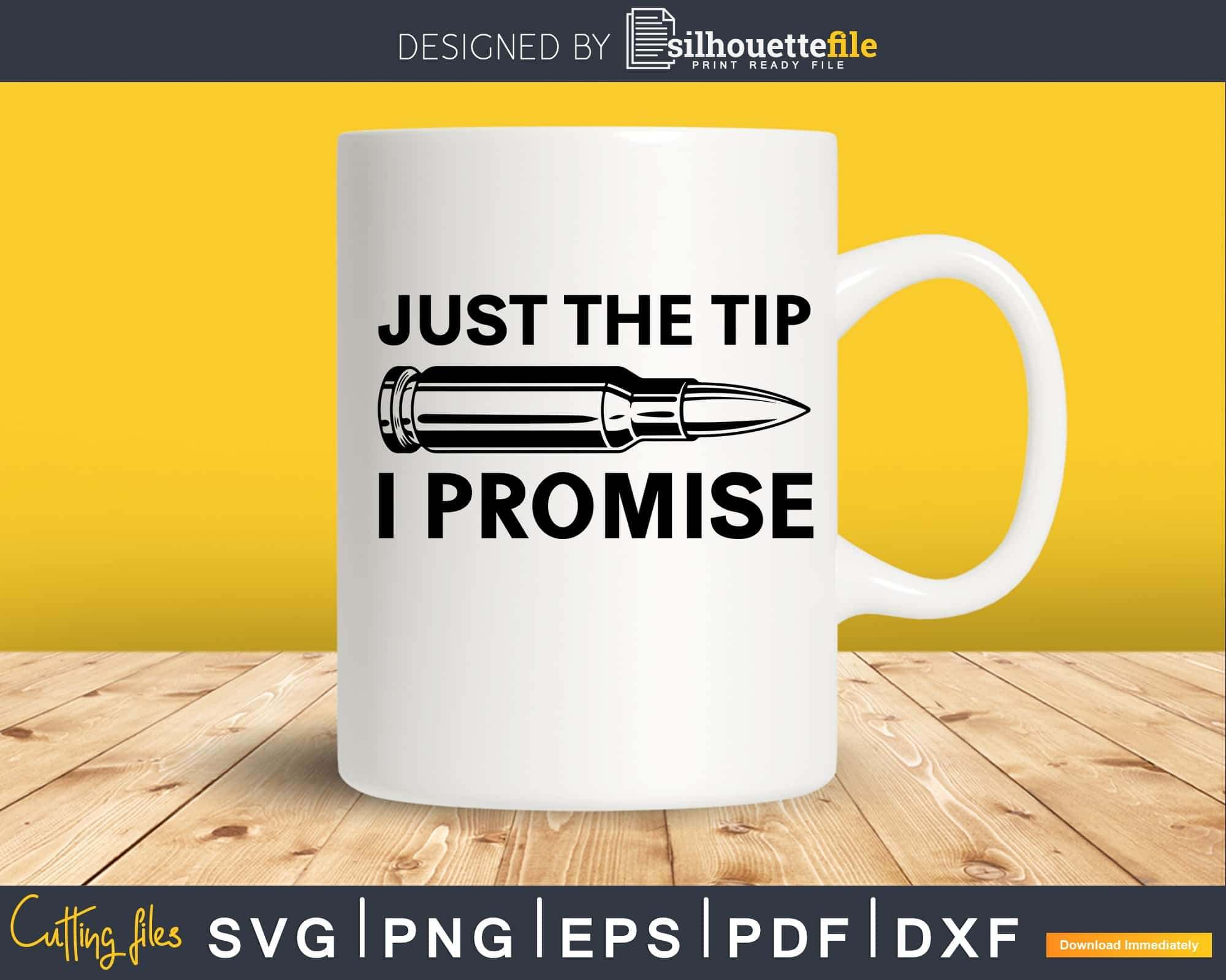 Just The Tip I Promise SVG - Just The Tip I Promise Bullet Flag Guns SVG PNG  EPS DXF Cutting File Cricut File Silhouette