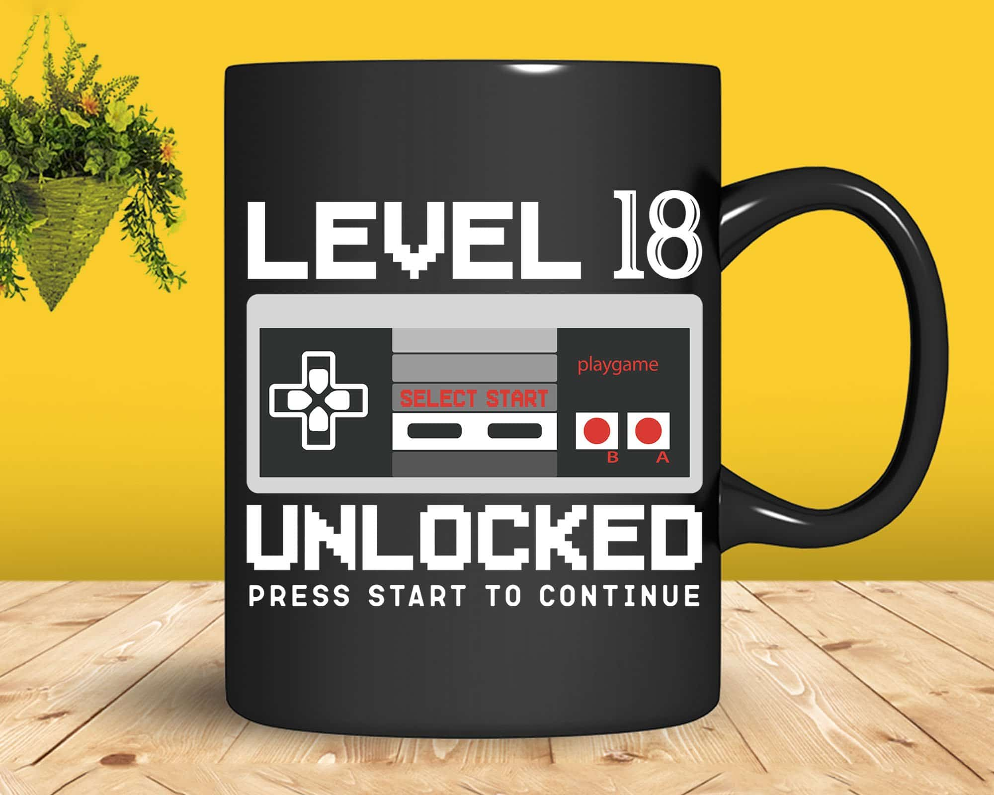 18 Level Complete Mens 18th Birthday Men Gaming Design T-Shirt by Myloot -  Pixels