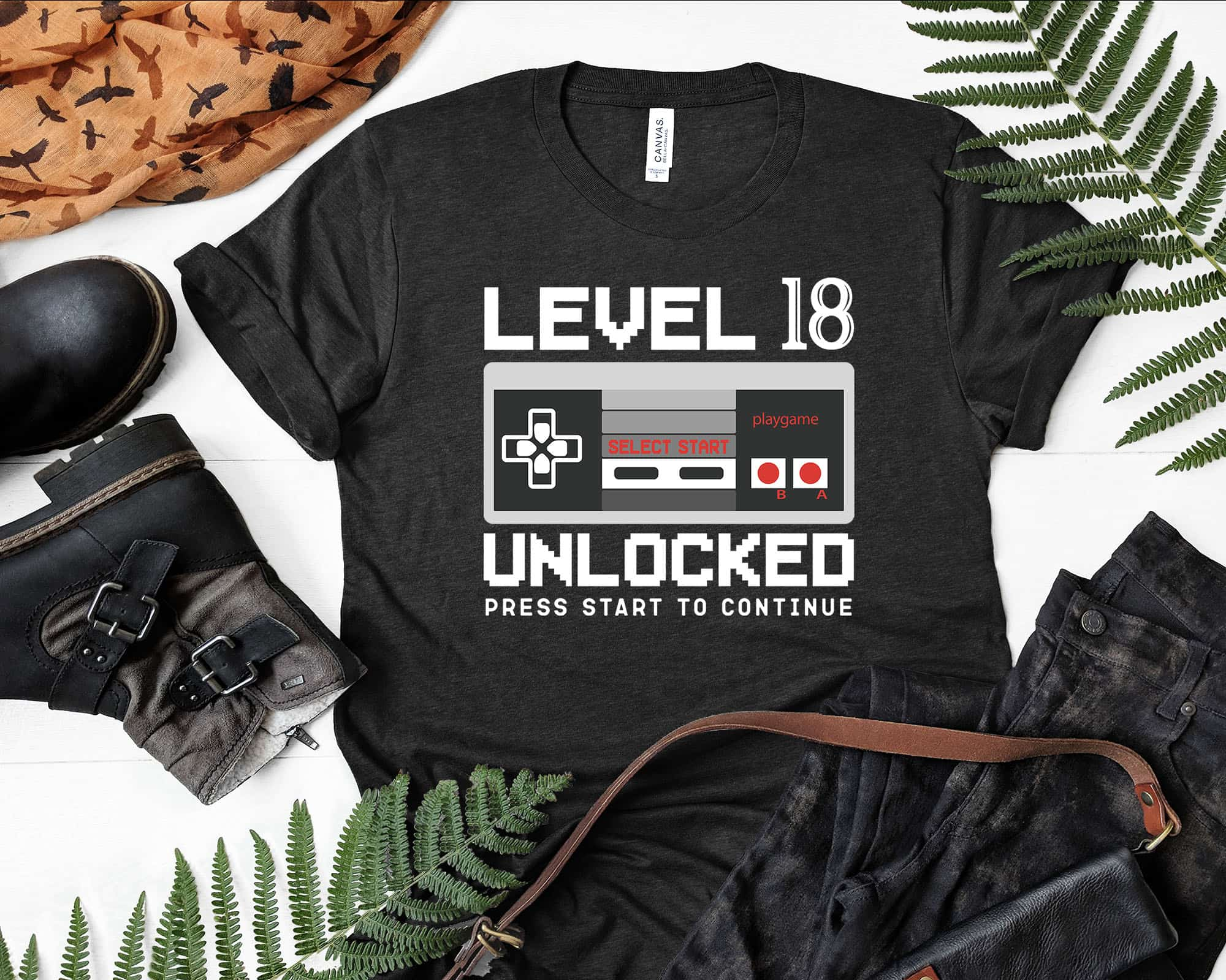 18 Level Complete Mens 18th Birthday Men Gaming Design T-Shirt by Myloot -  Pixels