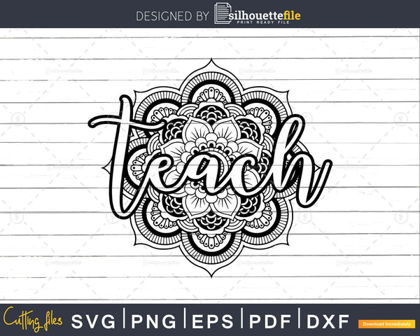 Download Mandala Svg Design Teacher Svg Files For Cricut Digital Silhouettefile