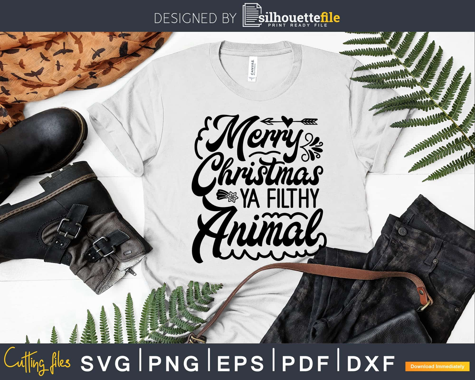 Merry Christmas Ya Filthy Gym Rats SVG Christmas (Download Now) 