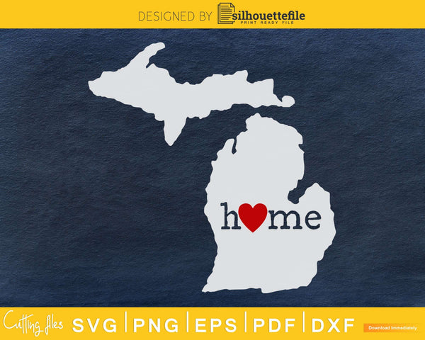 Download Michigan Mi Home Heart Native Map Cricut Svg Printable Files By Silhouettefile Silhouettefile