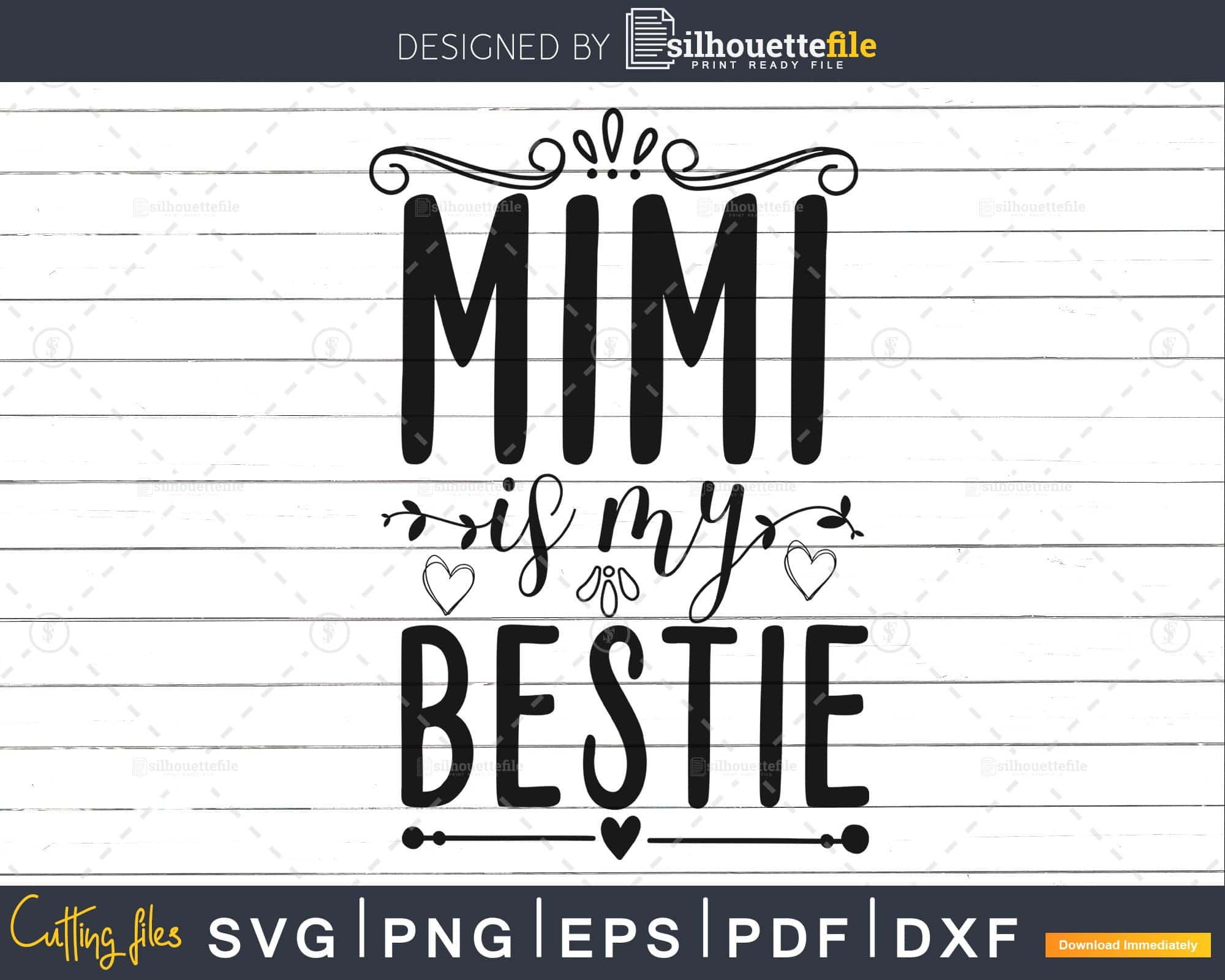 Download Mimi Is My Bestie Svg Mom Life Baby Shower Svg File For Cricut Silhouettefile