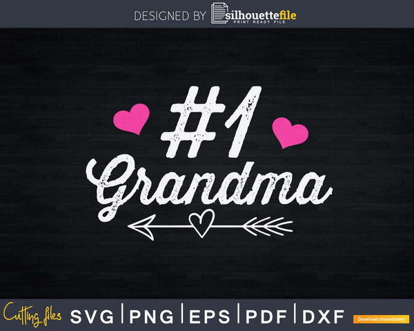 Download Number 1 Grandma Svg T Shirt Designs Silhouettefile