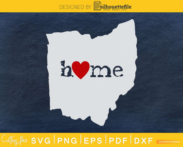 Download Ohio Oh Home Heart Native Map Svg Cut Silhouette Files By Silhouettefile Silhouettefile