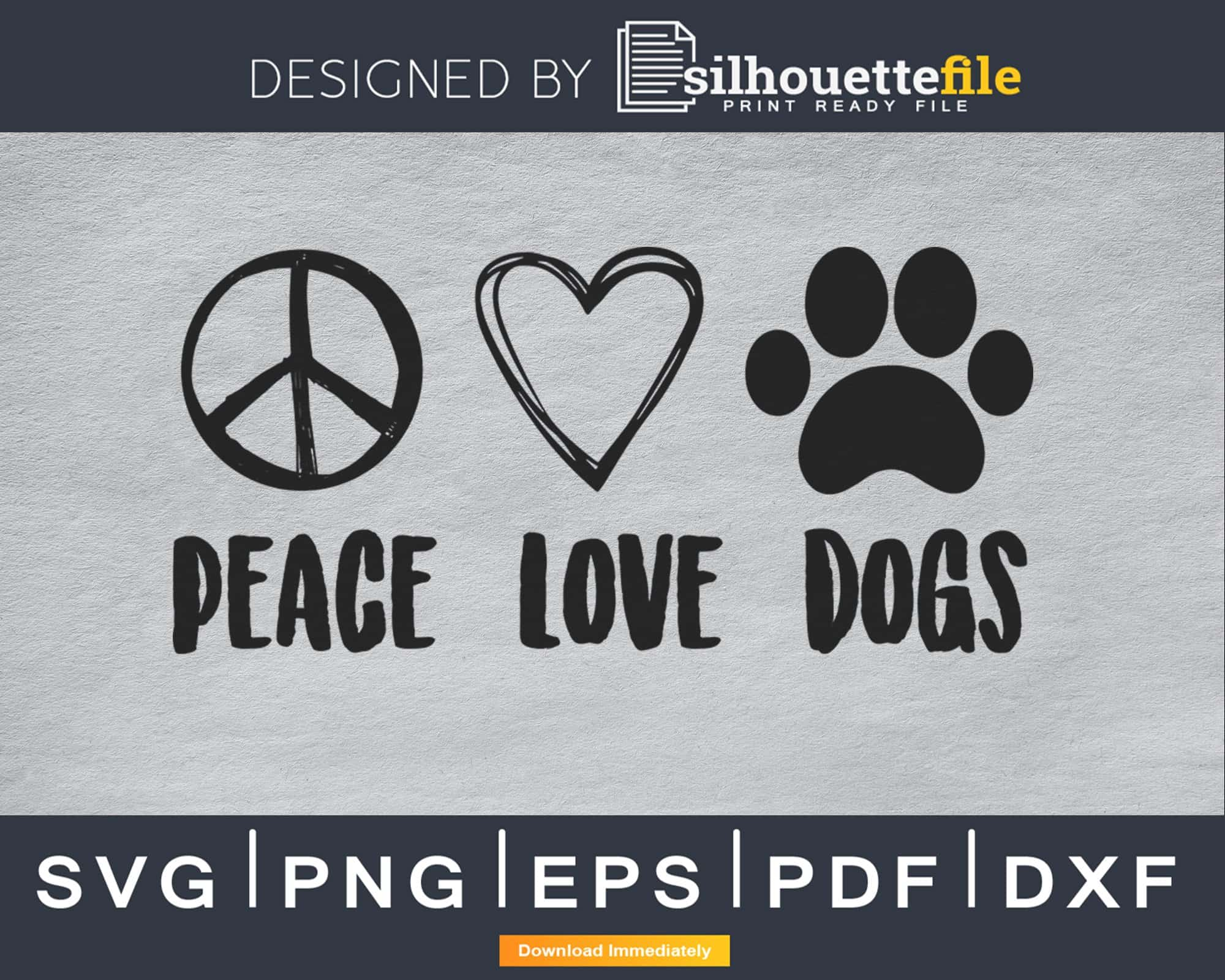 Download Peace Love Dogs Svg Cricut Cut Cuttig Digital Files