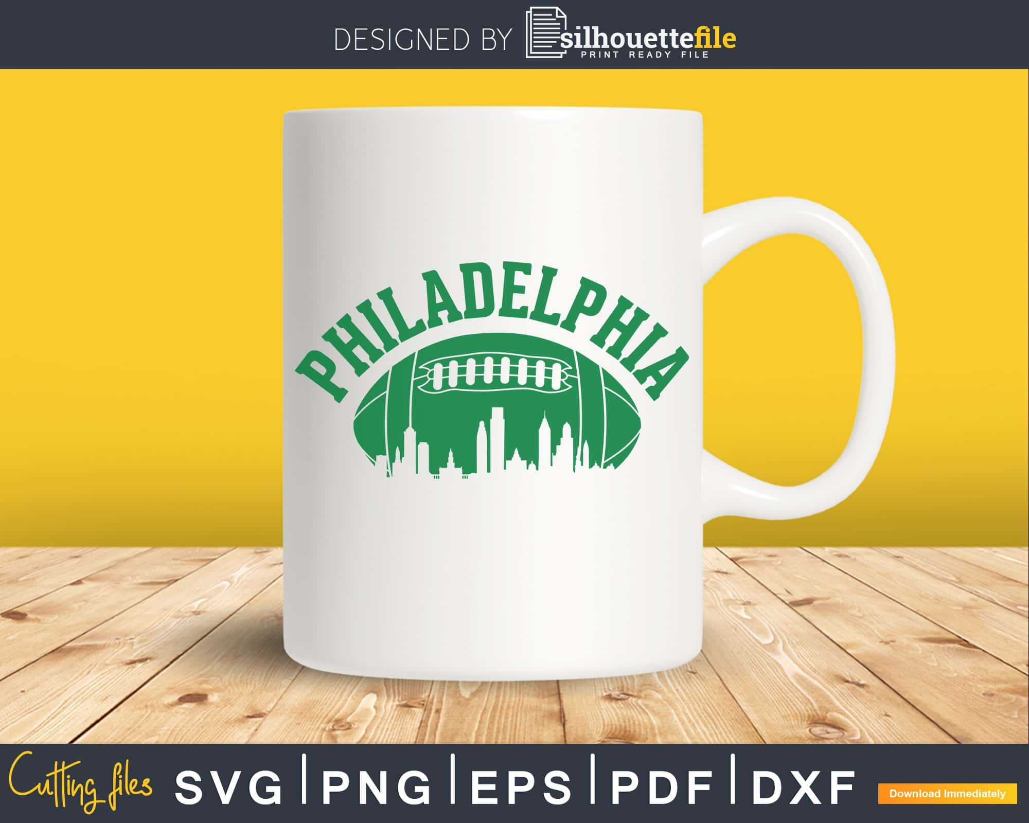 Philadelphia Eagles SVG, Philadelphia Football Skyline Vintage SVG - WildSvg