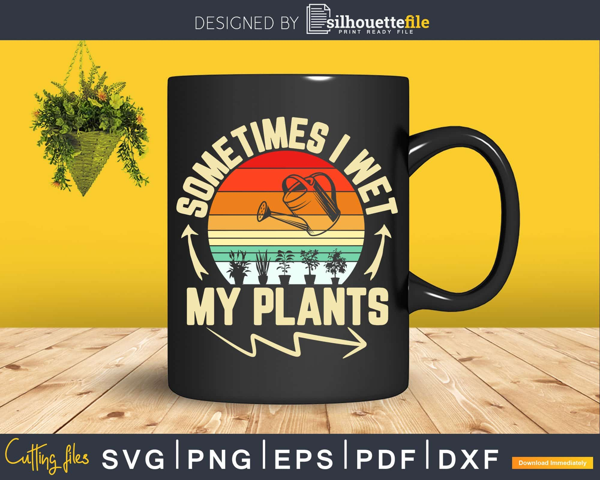 Retro Gardener Watering Plant Quote Landscaper Svg Dxf Cut Files