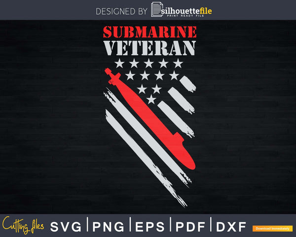 Download Submarine Veteran Vintage American Flag Vets Svg Cricut Cut Silhouettefile