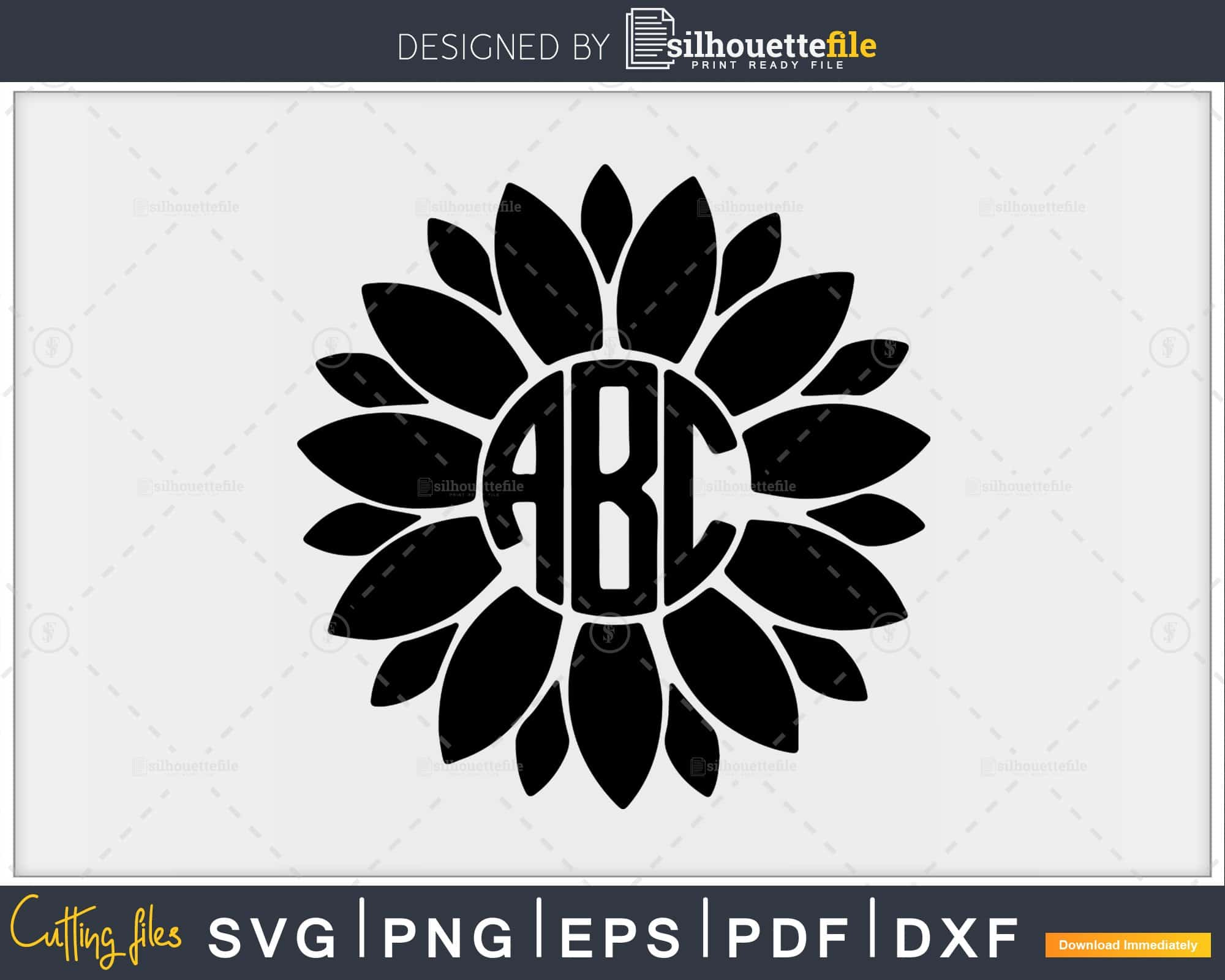 Free Free Sunflower Initial Svg 243 SVG PNG EPS DXF File