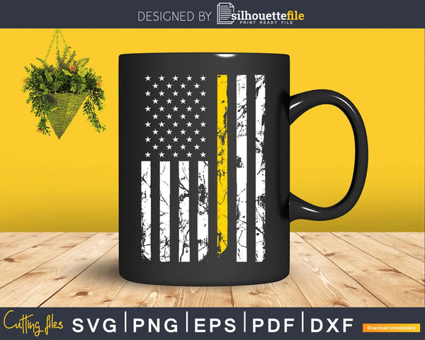 Download The Thin Gold Line Dispatcher American flag Svg Dxf Cut ...