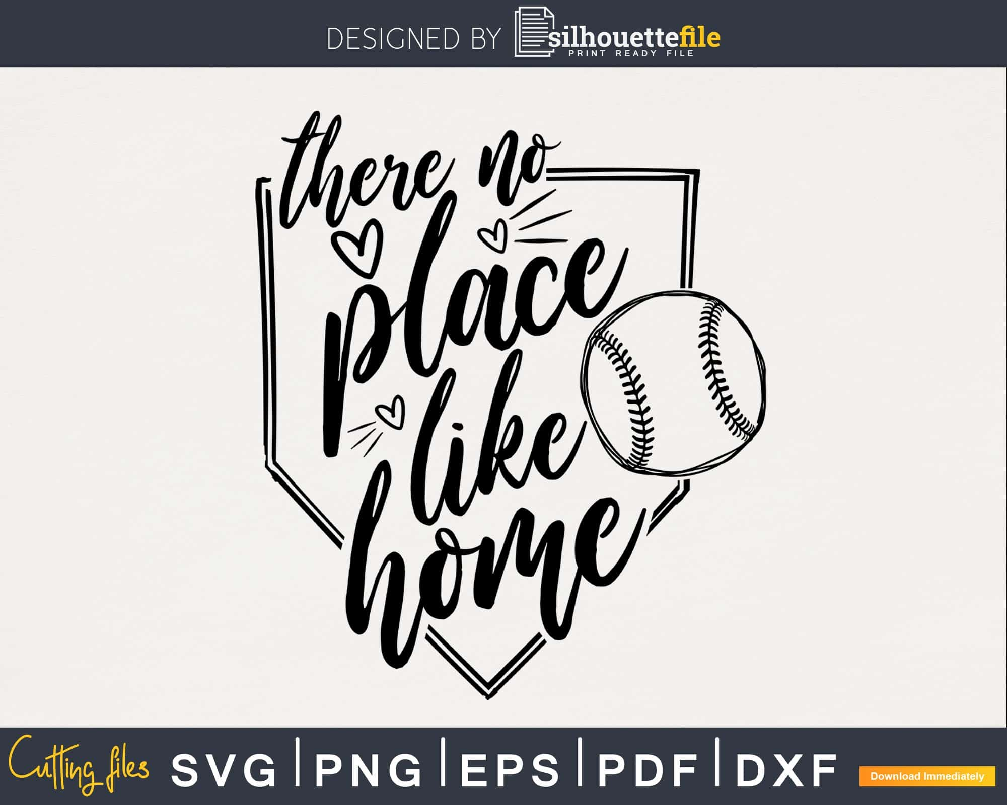 Download There No Place Like Home Baseball Svg Cutting Cut Digital Silhouettefile