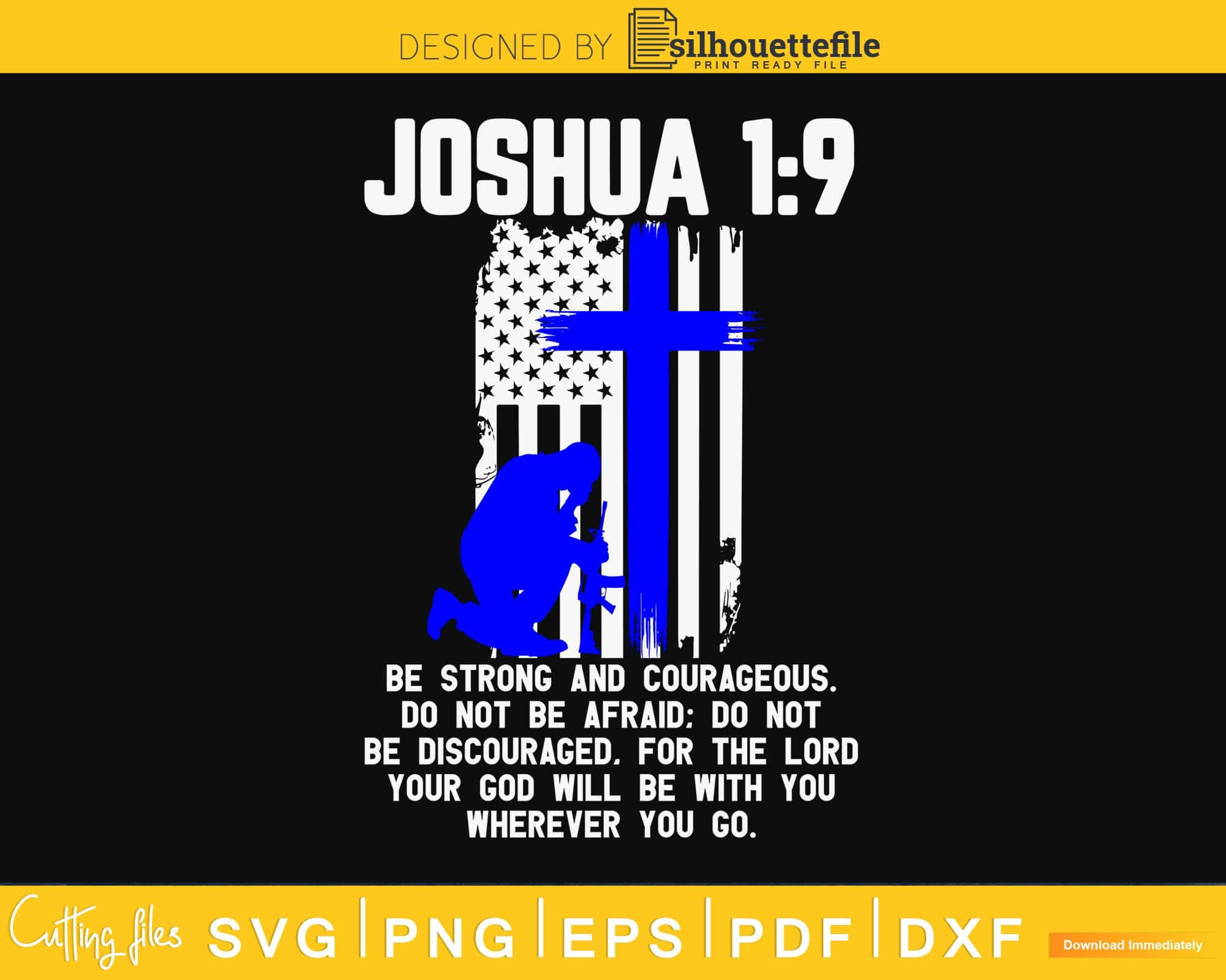 Thin Blue Line police Bible Verse Christian svg cricut cutting craft file