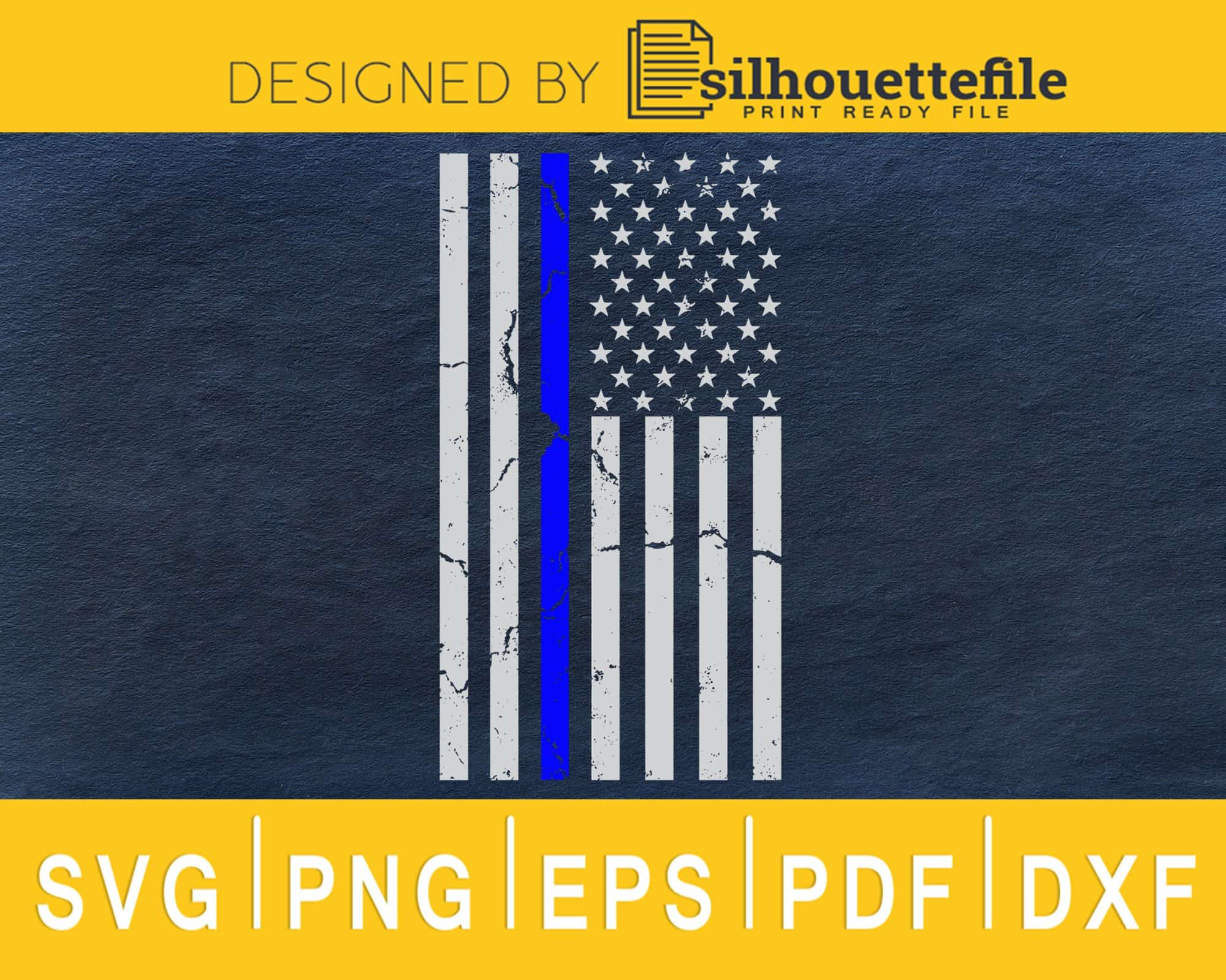 Download Thin Blue Line Us Flag Svg Cricut Digital Files Silhouettefile