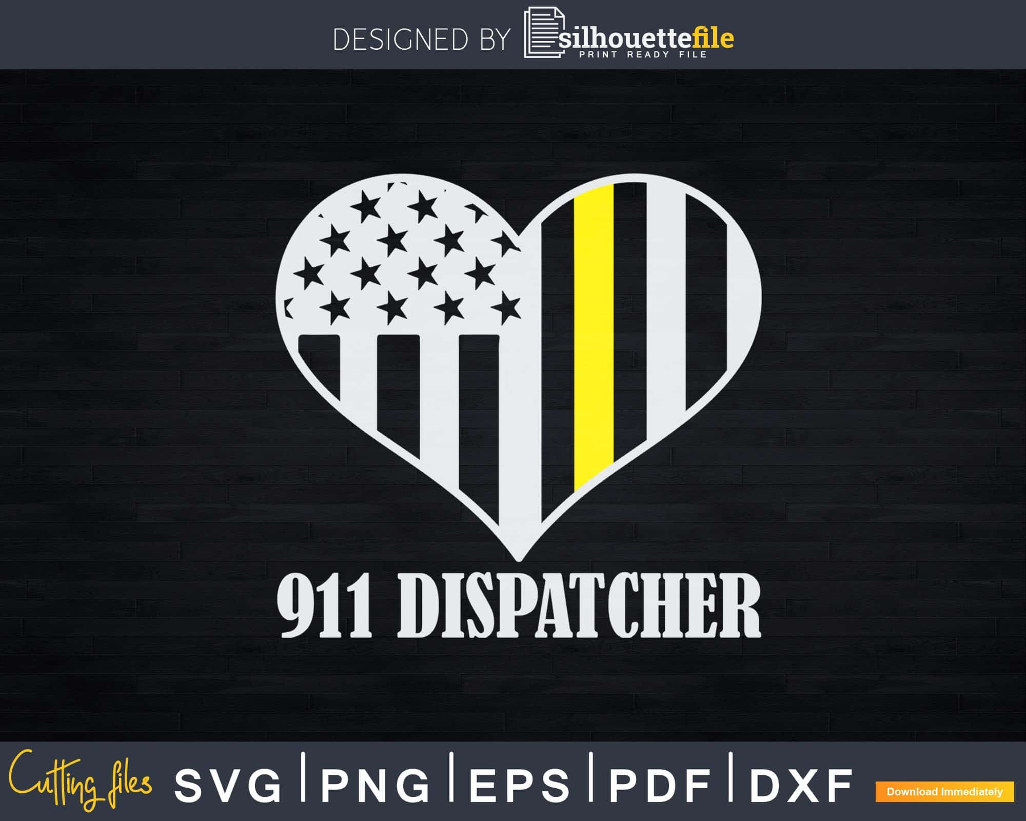 Download Thin Gold Line Heart 911 Dispatcher Svg Shirt Design Files Silhouettefile