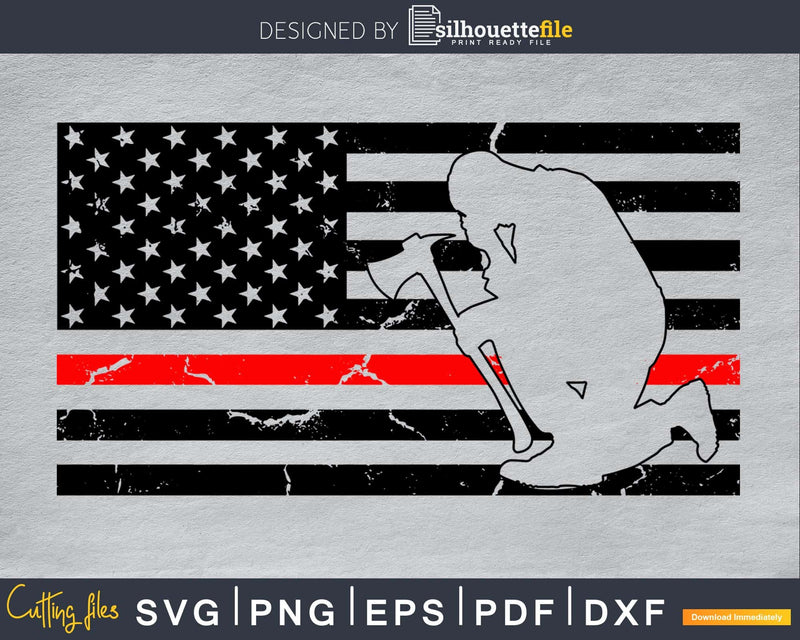 Thin Red Line American Flag Firefighter Fireman svg cricut | Silhouettefile