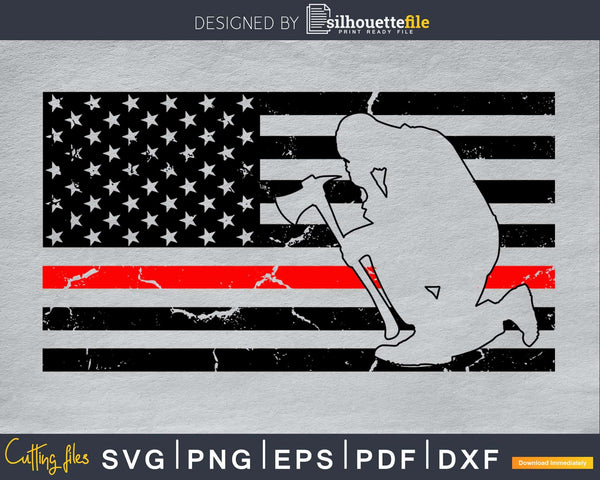 Download Thin Red Line American Flag Firefighter Fireman Svg Cricut Silhouettefile