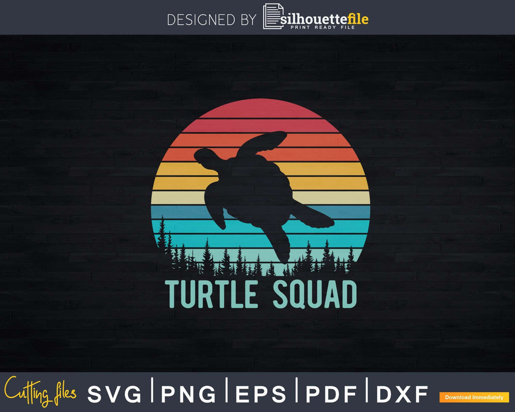 Download Turtle Squad Vintage Retro Sea Turtle Shirt Svg Files For Sale