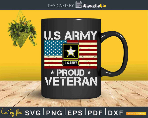 Download Us Army Proud Veteran With American Flag Svg T Shirt Design Silhouettefile
