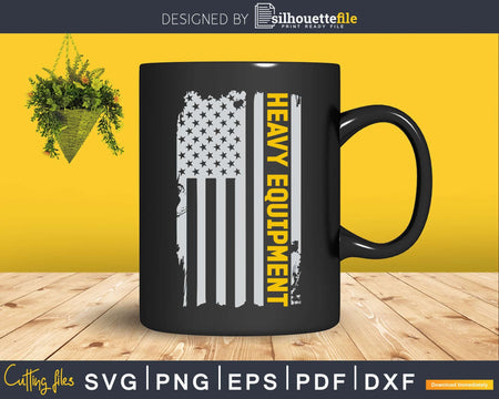 US Flag Heavy Equipment Svg Dxf Cutting Files