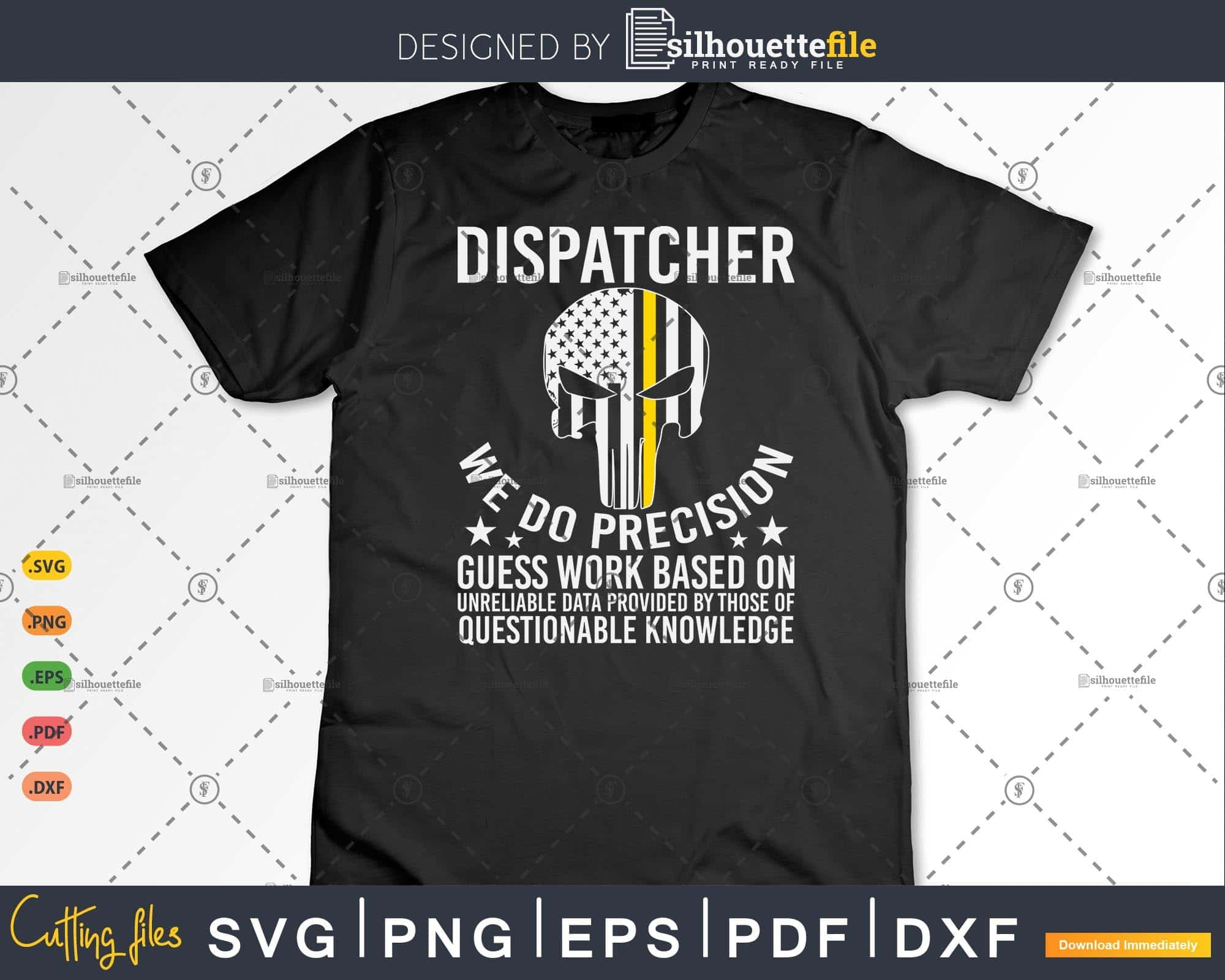 911 Dispatcher Subdued USA Flag and Skull Embroidered Hook and