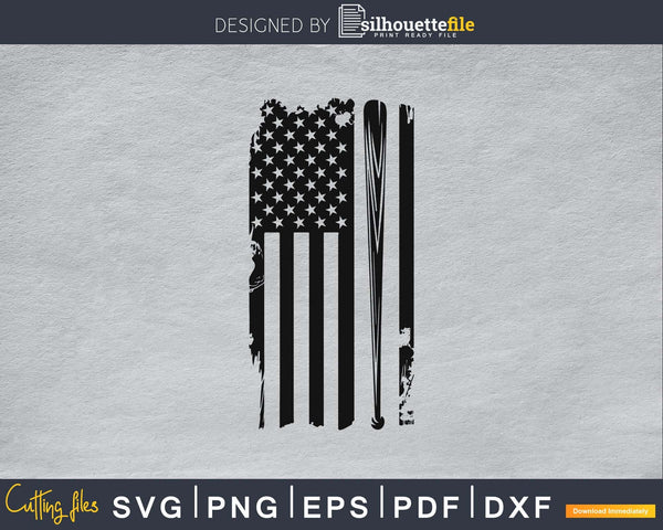 Download Usa Softball Flag Distressed Grunge Svg Cutting Digital Silhouettefile